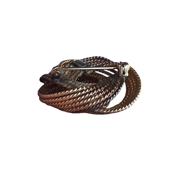Vintage Winard 12K Gold-Filled Twisted Rope Knot Brooch Pin Vintage Granny Core - Picture 9 of 10